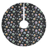 Halloween Zombie Bloodshot Eyeball Polyester Weihnachtsbaumdecke (Vorderseite)