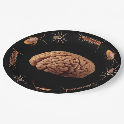 Halloween Zombie Braves zum Abendessen Pappteller (Schrägansicht)