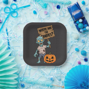 Halloween Zombie Cartoon und lustig Pappteller