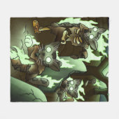 Halloween Zombie Cats Fleecedecke (Vorderseite (Horizontal))