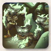 Halloween Zombie Cats Getränkeuntersetzer (Vorderseite)