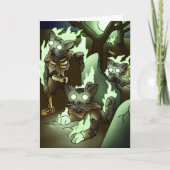 Halloween Zombie Cats Karte (Vorderseite)