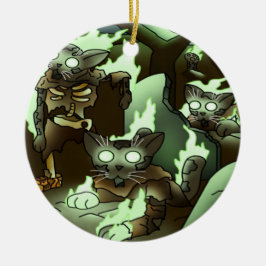 Halloween Zombie Cats Keramik Ornament