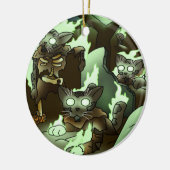 Halloween Zombie Cats Keramik Ornament (Links)
