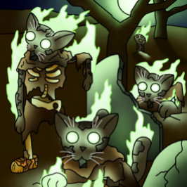 Halloween Zombie Cats Magnet