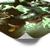Halloween Zombie Cats Poster (Ecke)