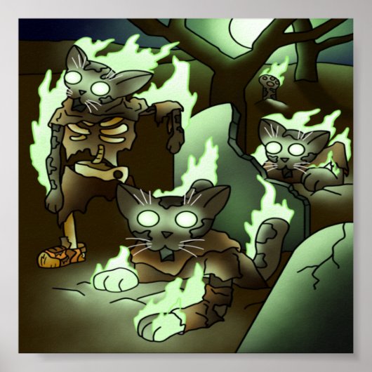 Halloween Zombie Cats Poster (Vorne)