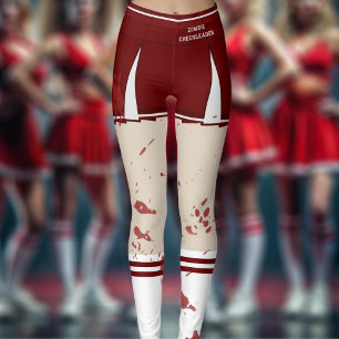 Halloween Zombie Cheerleader Costume Leggings