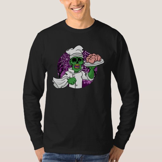 Halloween Zombie Chef Chef Brain Kitchen T-Shirt (Vorderseite)