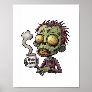 Halloween Zombie Coffee Time Poster