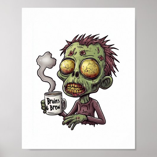 Halloween Zombie Coffee Time Poster (Vorne)