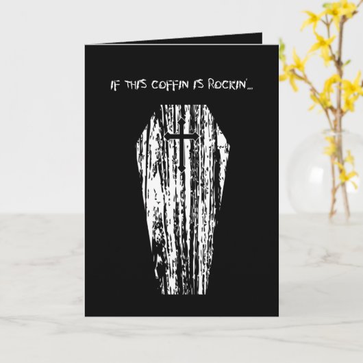 Halloween "Zombie Coffin" Karte (Gelbe Blume)