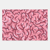 Halloween Zombie Eyes Brains Cartoon Pattern Party Geschenkpapier Set (Vorderseite 2)