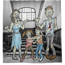 Halloween Zombie Family Duschvorhang