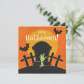 Halloween Zombie Feiertagskarte (Stehend Vorderseite)