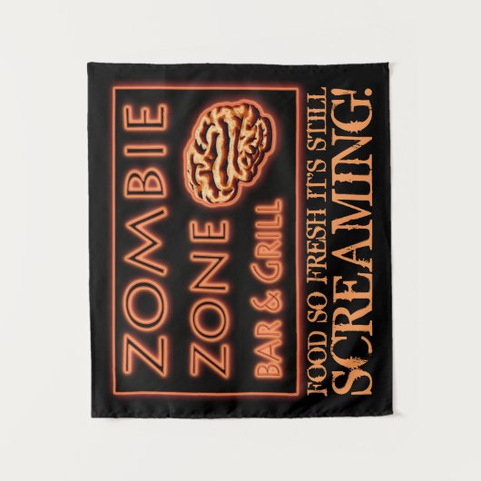 Halloween Zombie Food so frisch immer noch schreie Wandteppich (Vorderseite)