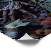 Halloween Zombie Ghoul Creepy Graveyard Fullmoon Poster (Ecke)