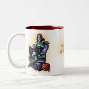 Halloween Zombie Girl Button Up Zweifarbige Tasse