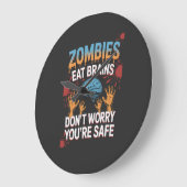 Halloween Zombie Große Wanduhr (Winkel)
