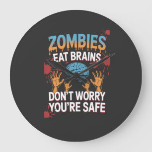 Halloween Zombie Große Wanduhr