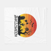 Halloween Zombie Hand Grabstein Baum Schwarze Katz Fleecedecke (Vorderseite (Horizontal))