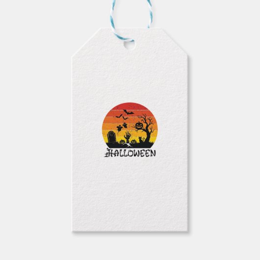 Halloween Zombie Hand Grabstein Baum Schwarze Katz Geschenkanhänger (Vorderseite)