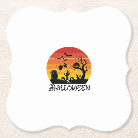 Halloween Zombie Hand Grabstein Baum Schwarze Katz Untersetzer (Vorderseite)