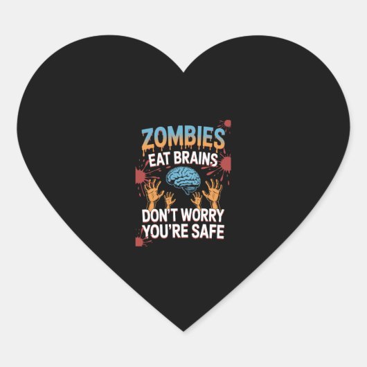 Halloween Zombie Herz-Aufkleber (Vorderseite)