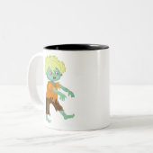Halloween-Zombie-Junge Zweifarbige Tasse (Vorderseite Links)