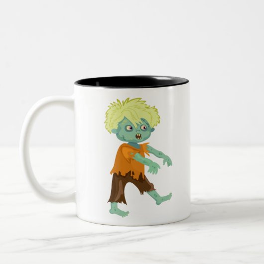 Halloween-Zombie-Junge Zweifarbige Tasse (Links)