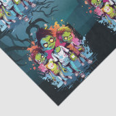 Halloween Zombie-Kinder blau Seidenpapier (Detail)