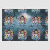 Halloween Zombie-Kinder blau Seidenpapier (Vorderseite)