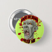 Halloween Zombie Kopf Knopf Button (Vorne & Hinten)