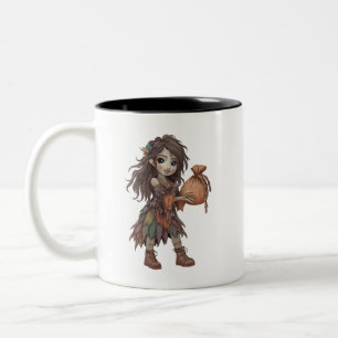 Halloween-Zombie-Lady Zweifarbige Tasse