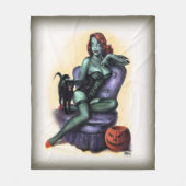 Halloween-Zombie-Mädchen-Button oben Fleecedecke (Vorderseite)