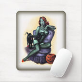 Halloween-Zombie-Mädchen-Button oben Mousepad (Mit Mouse)