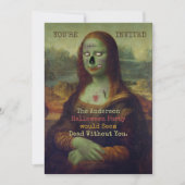 Halloween Zombie Mona Lisa Beängstigend Spooky Par Einladung (Vorderseite)