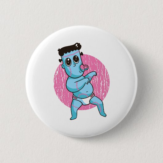 Halloween Zombie Monster - Baby Frankenstein Button (Vorderseite)