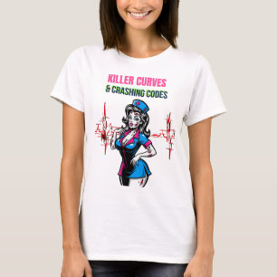 Halloween Zombie Nurse Med "Killer Curves" T-Shirt