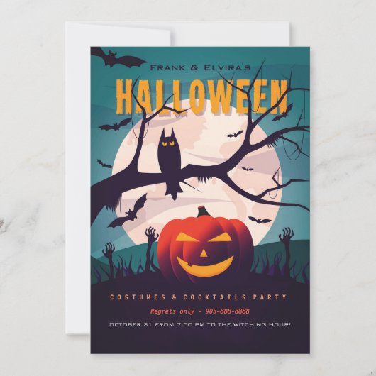 Halloween-Zombie-Party Einladung (Vorderseite)