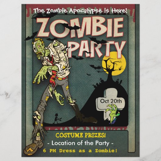 Halloween Zombie Party Flyer (Vorne)
