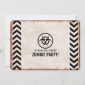 Halloween-Zombie-Party mit Biogefährdung-Icons Einladung (Rückseite)