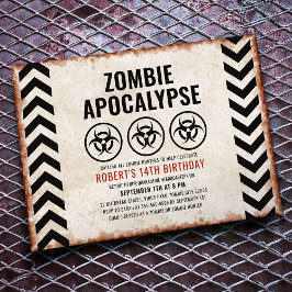 Halloween-Zombie-Party mit Biohazard-Symbolen Einladung