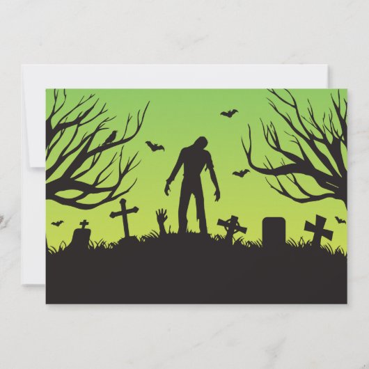 Halloween Zombie Party Spooky Apokalypse Einladung (Rückseite)