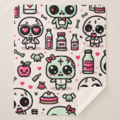 Halloween Zombie Pattern Sherpa Blanket Sherpadecke (Vorderseite)