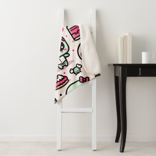 Halloween Zombie Pattern Sherpa Blanket Sherpadecke (Beispiel)