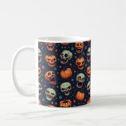 Halloween Zombie & Pumpkin Kaffeetasse (Links)