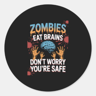 Halloween Zombie Runder Aufkleber