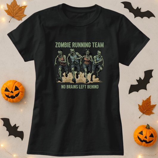 Halloween Zombie Running Team No Brains Verlassen T-Shirt