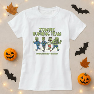 Halloween Zombie Running Team T-Shirt; Kein Gehirn T-Shirt